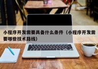 小程序开发需要具备什么条件（小程序开发需要哪些技术路线）