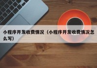 小程序开发收费情况（小程序开发收费情况怎么写）